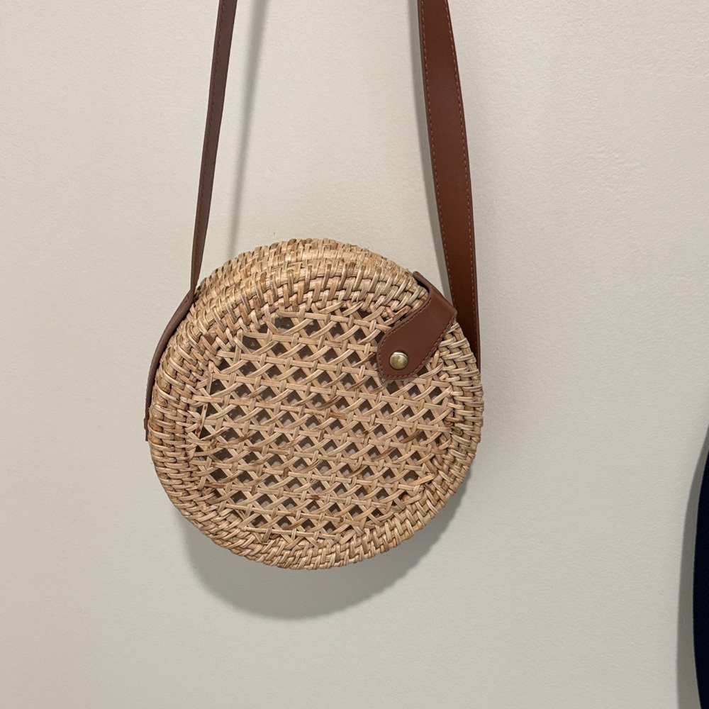 J. Crew Factory Woven Beige Crossbody Bag